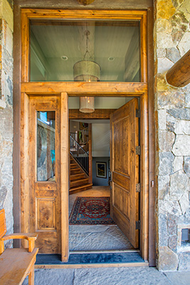 Custom stone and log work 