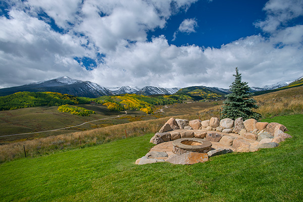 Firepit and Slate River View