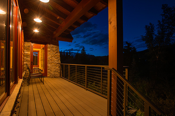 Riverfront porch by custom home builder Cedar Ridge Construction
