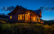 Custom Mountain House at night