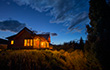 Night view of custom mountain home